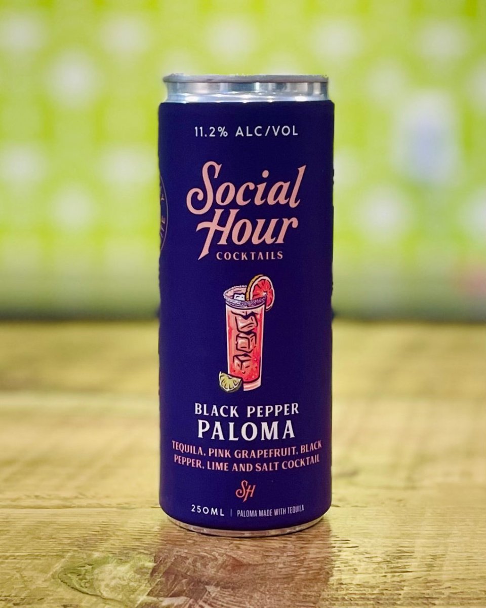 Social Hour Cocktails Black Pepper Paloma, Single 250 ML can - #neighbors_wine_shop#