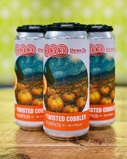 Three 3s, Twisted Cobbler Pumpkin - 4 Pack, 16oz Cans - neighbors_wine_shop